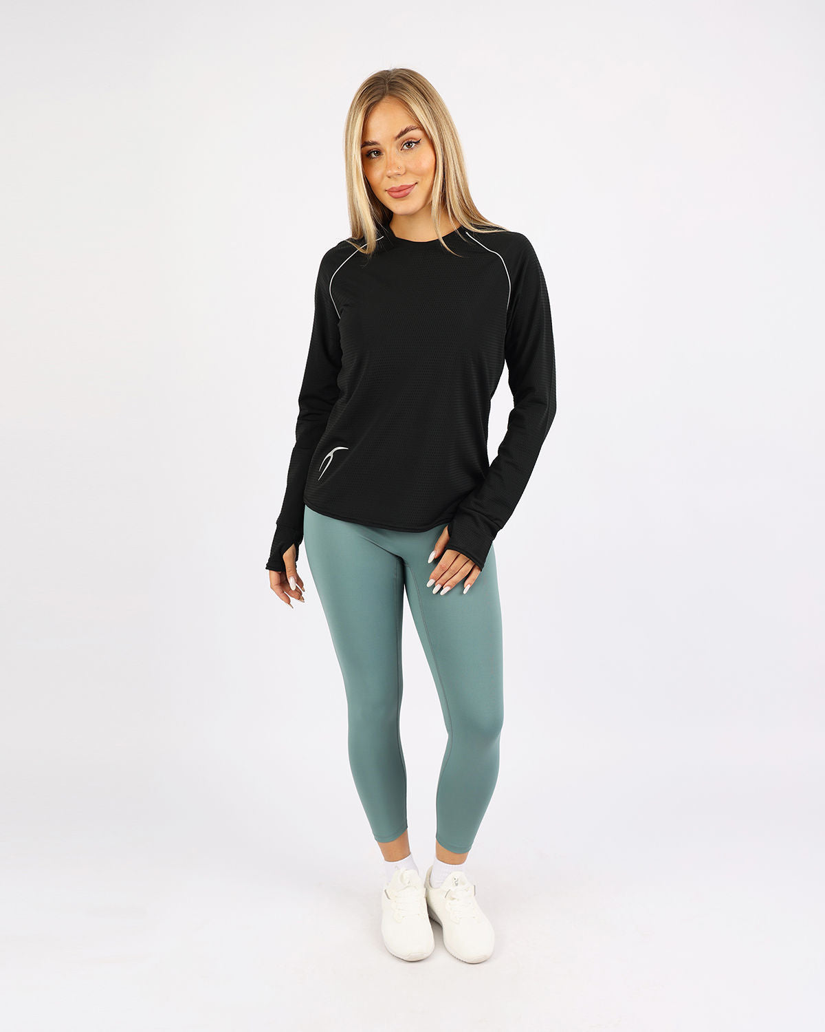 Long-Sleeve Training Black Top-Atum -61411959