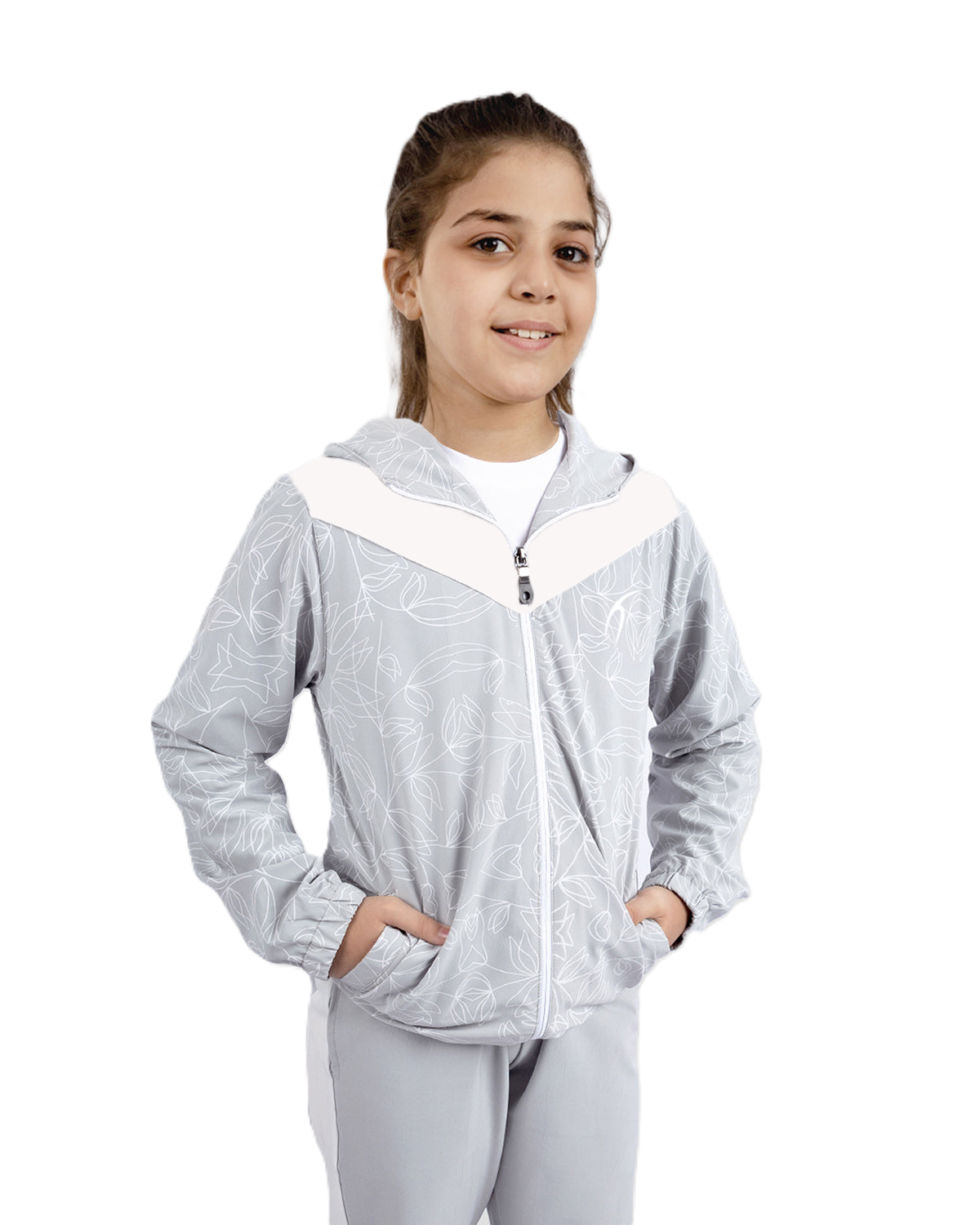 Colorful Girl's Gray Jacket-Atum -31995460