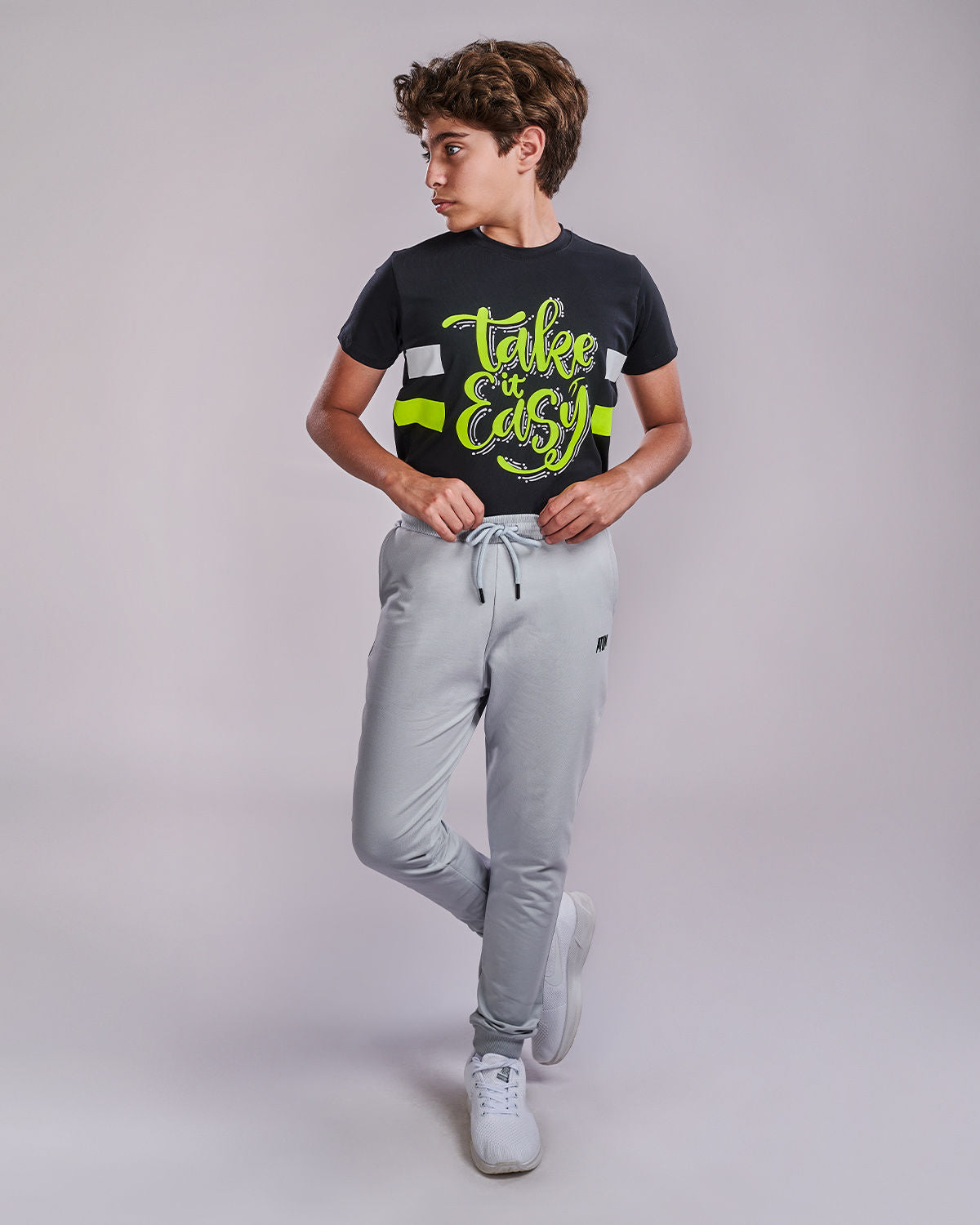 Boy's Sportive Gray Sweatpants-Atum -11362174