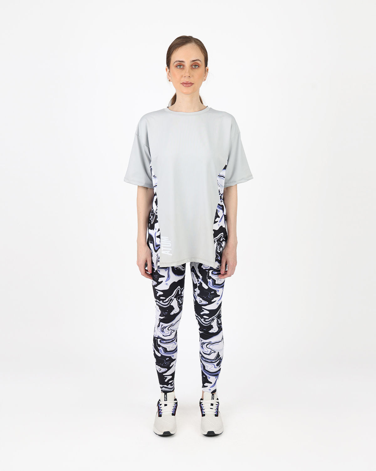 Women's Oversized Gray T-Shirt-Atum -95091564