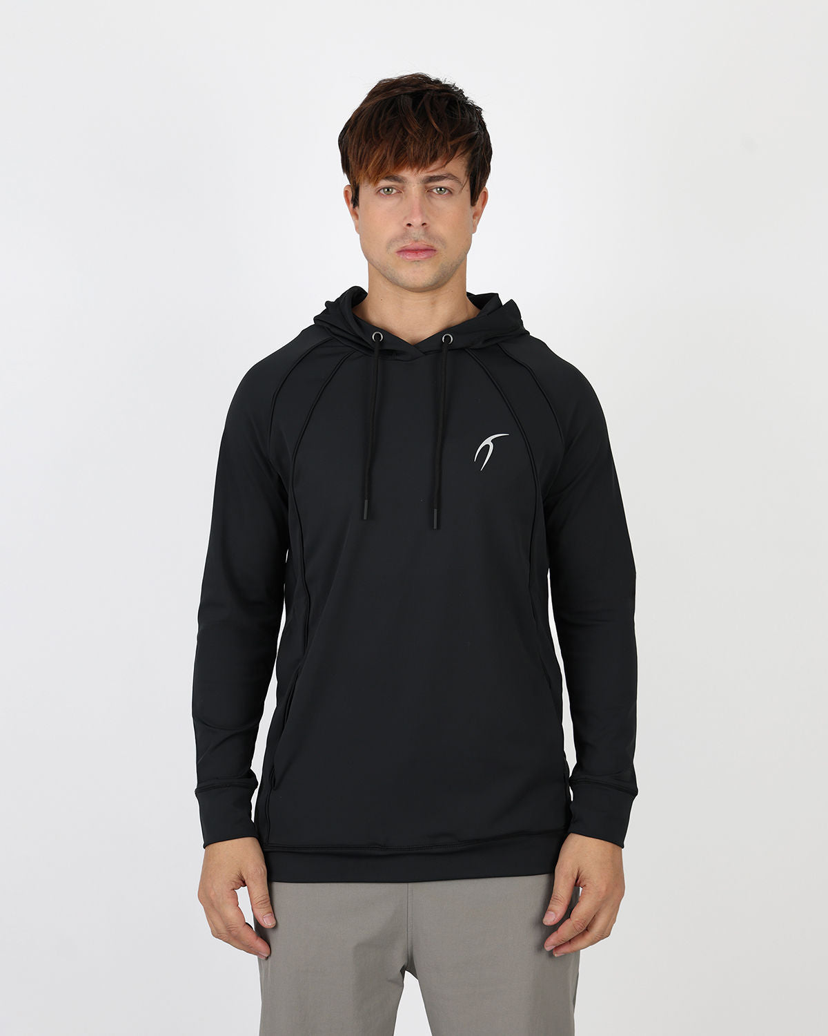 Long-Sleeve Training Black Hoodie-Atum -36312755