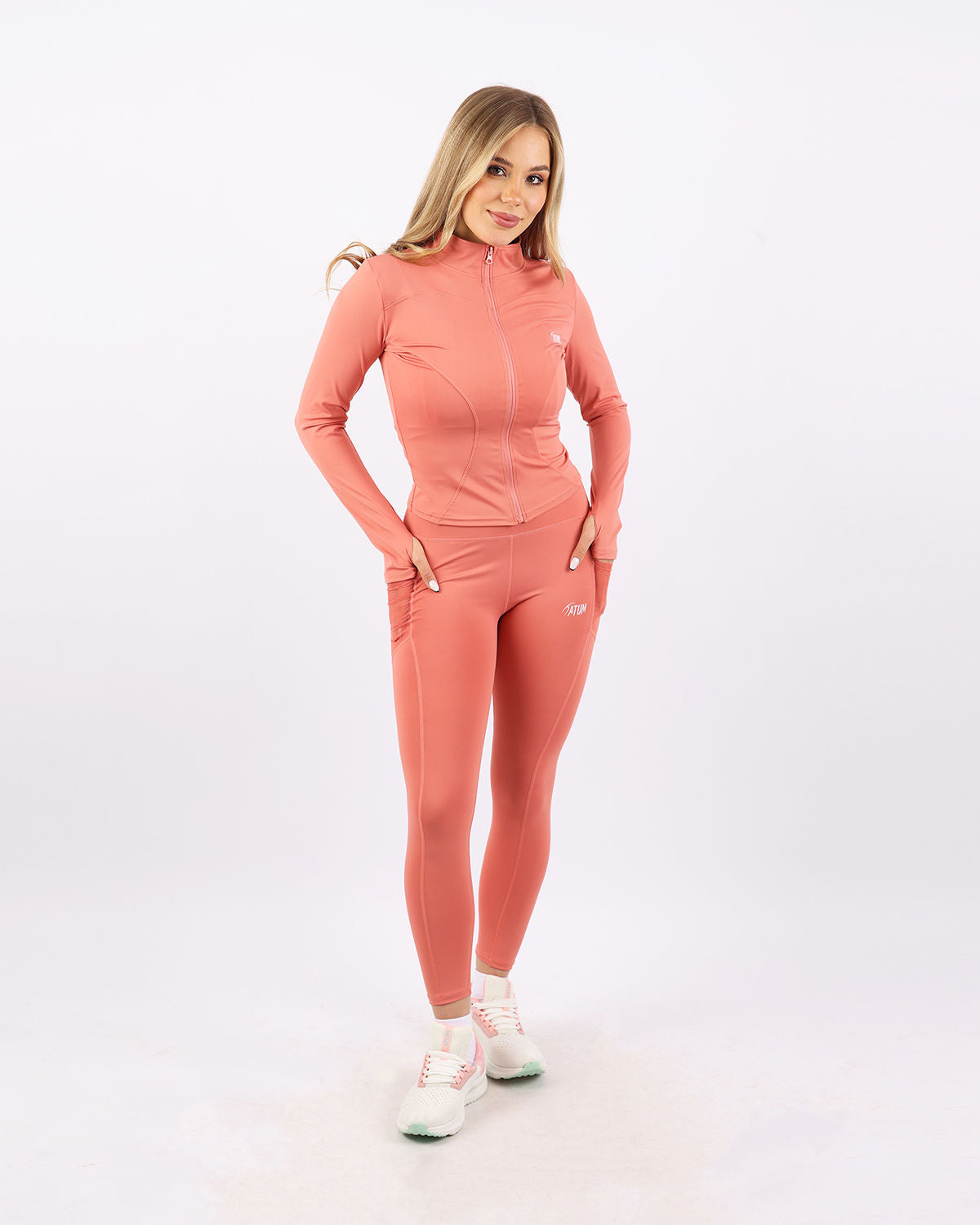 Pocket Flex Capri Coral Leggings-Atum -40002118