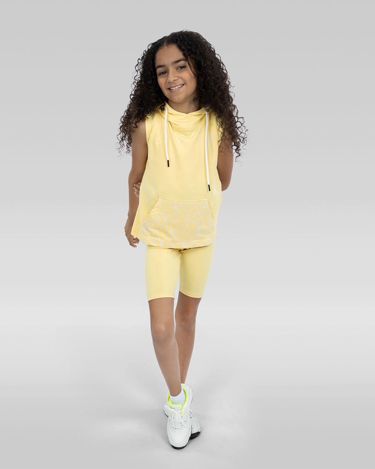 Smooth Girls Hooded Yellow T-Shirt-Atum -97972009