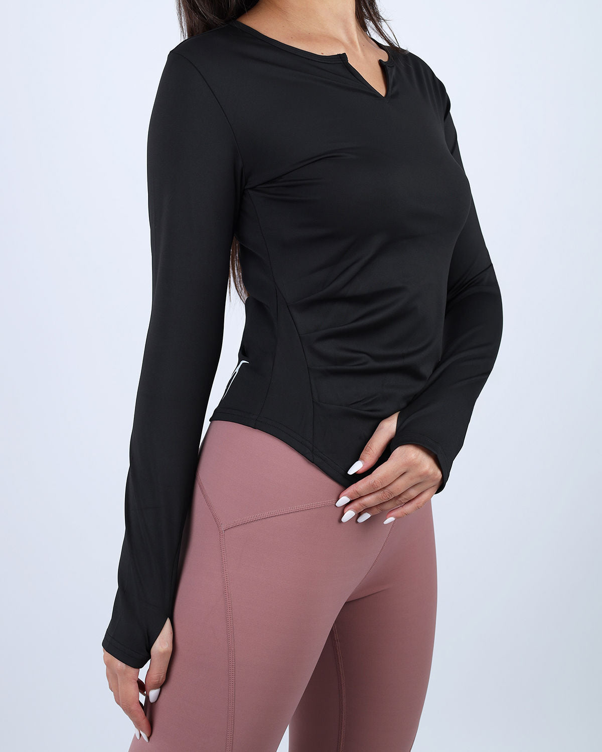 Elegance Women's Black Long-Sleeve Top-Atum -5961398