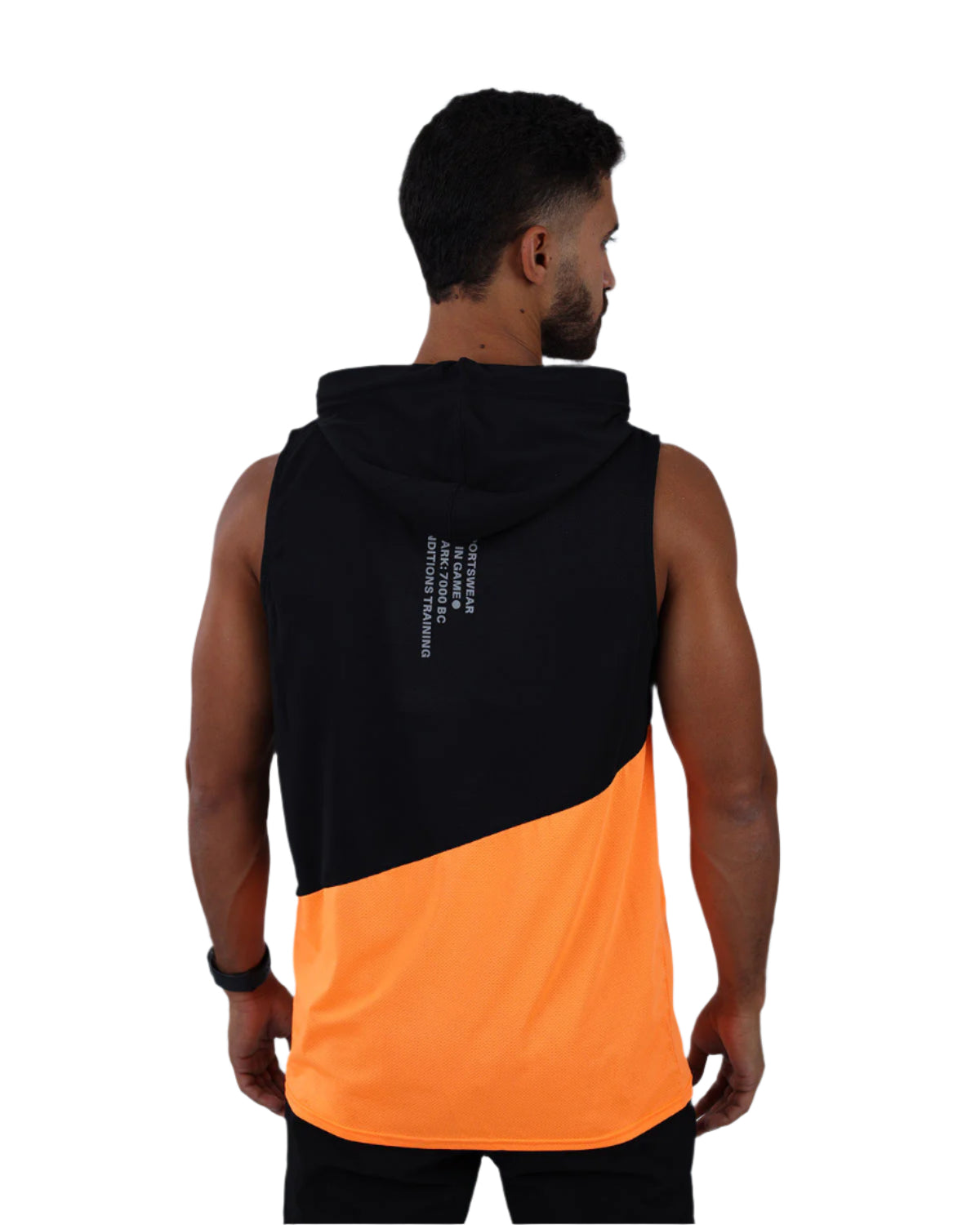 Sleeveless Breathable Orange Hoodie-Atum -89856372