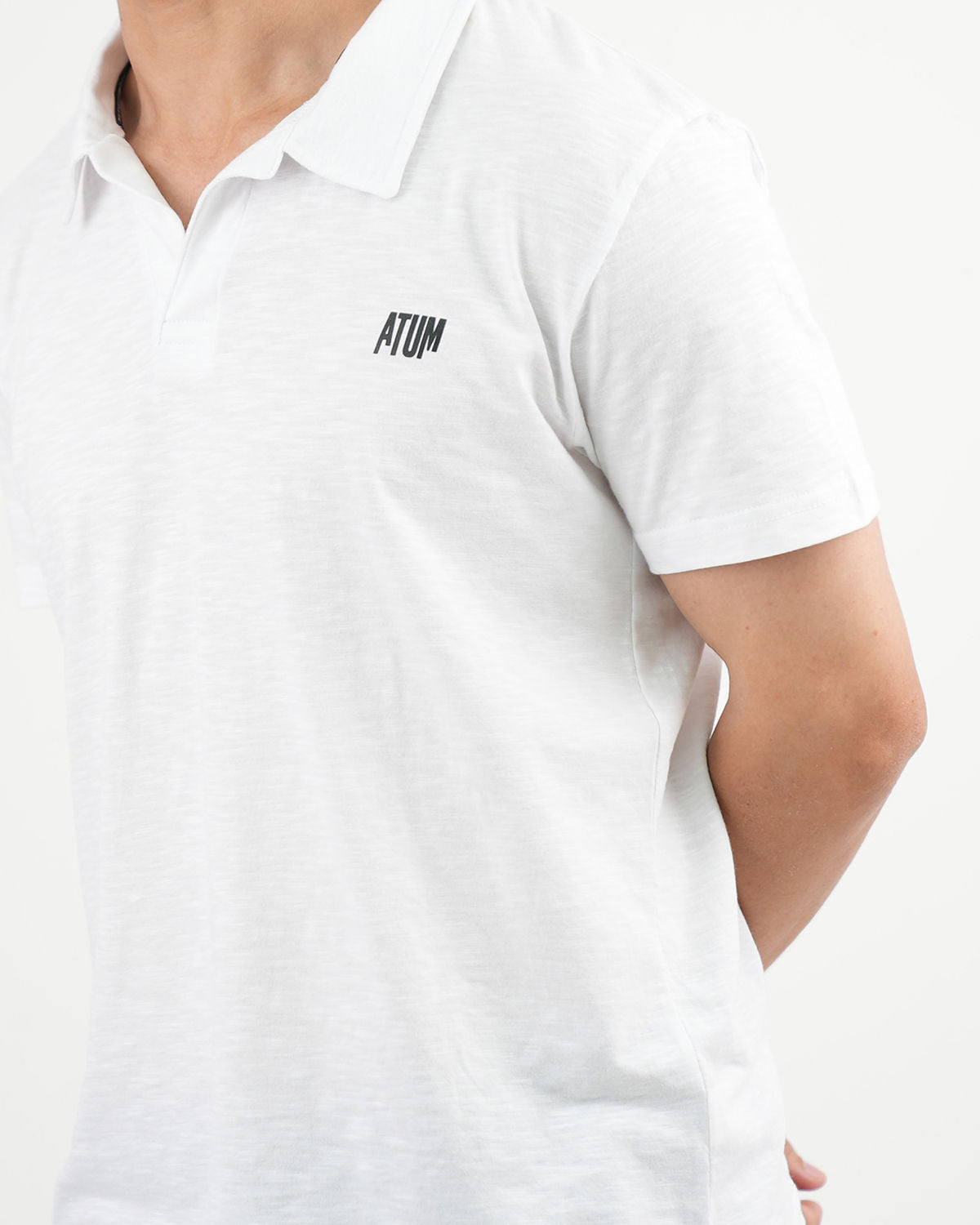 Comfort Slub White Polo Shirt-Atum -15499695