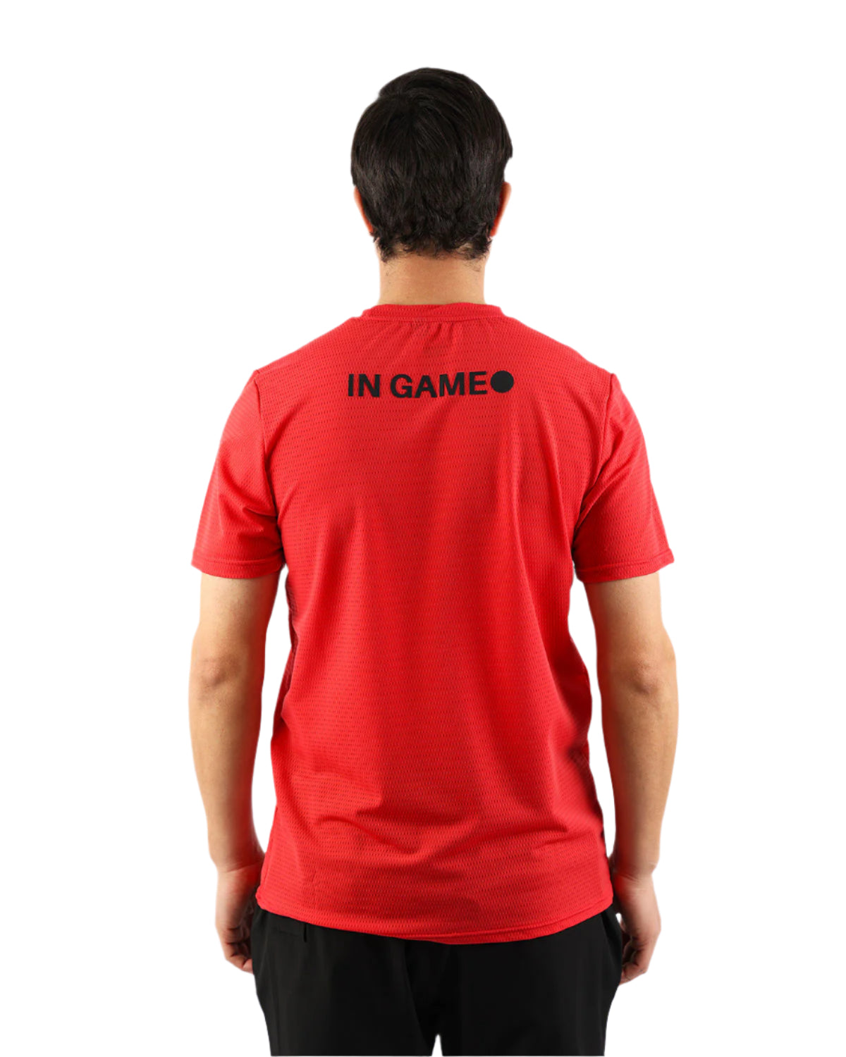 Crew Neck Short Sleeve Red Athletic Top-Atum -68279432