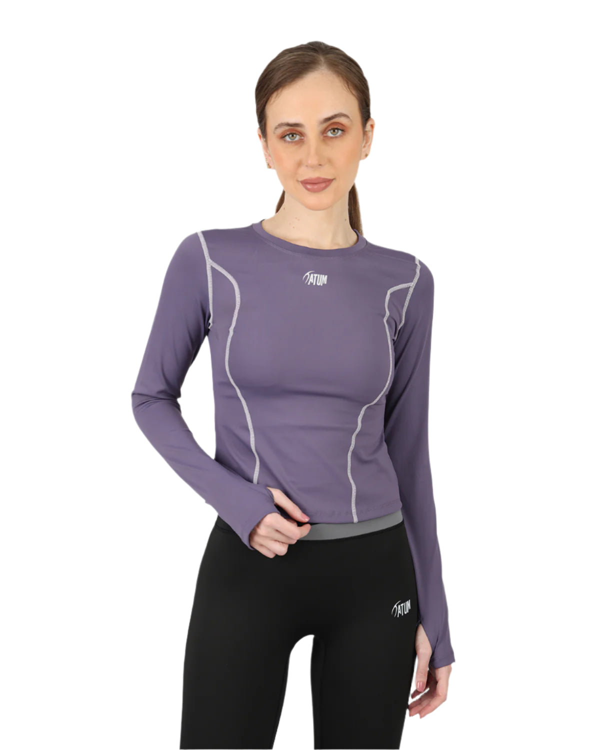 Streamline Long Slevess Women's Violet Top-Atum -26601993