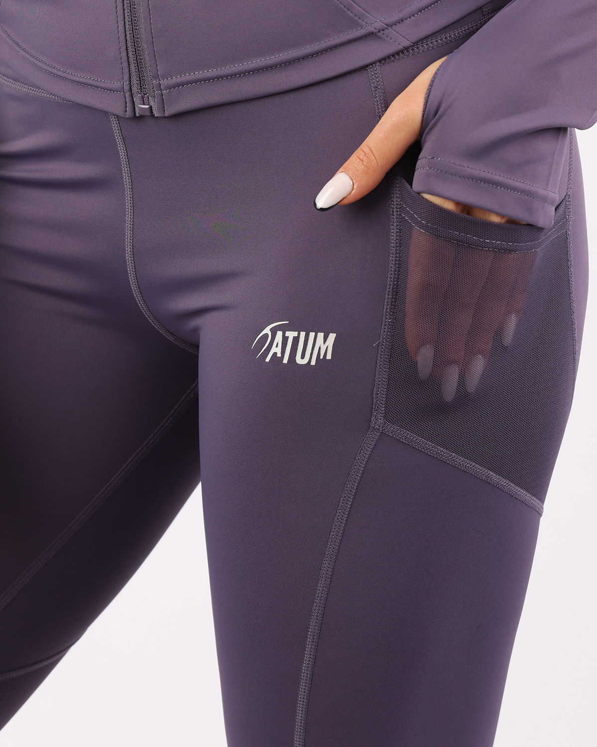 Pocket Flex Capri Purple Leggings-Atum -37587966