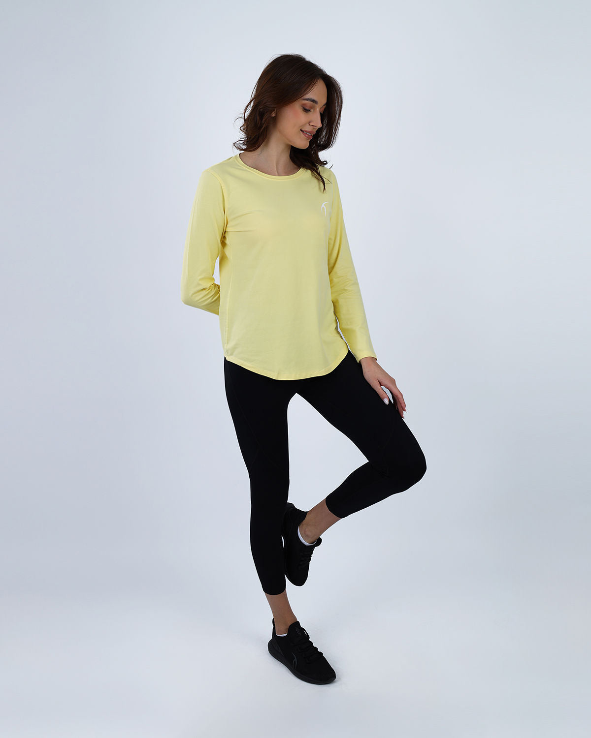 Basic Long Sleeve Yellow T-Shirt-Atum -32223733
