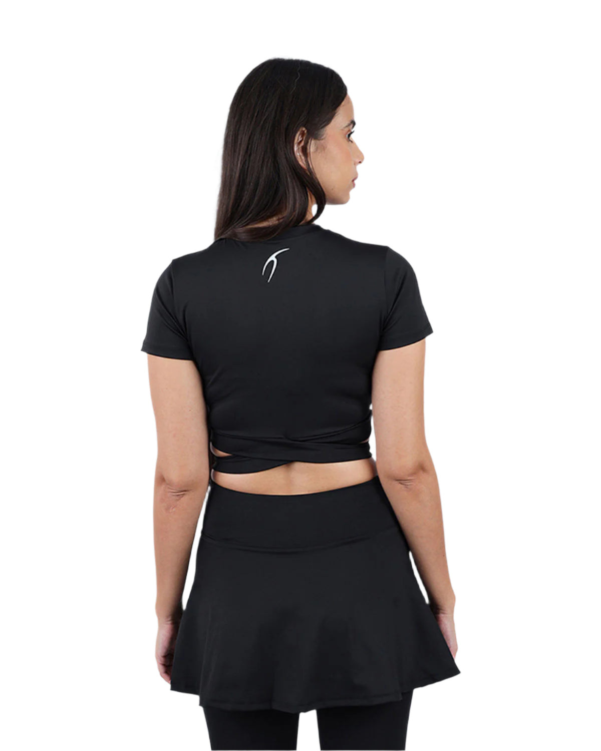 Twisted Short Sleeves Black Crop Top-Atum -15832812