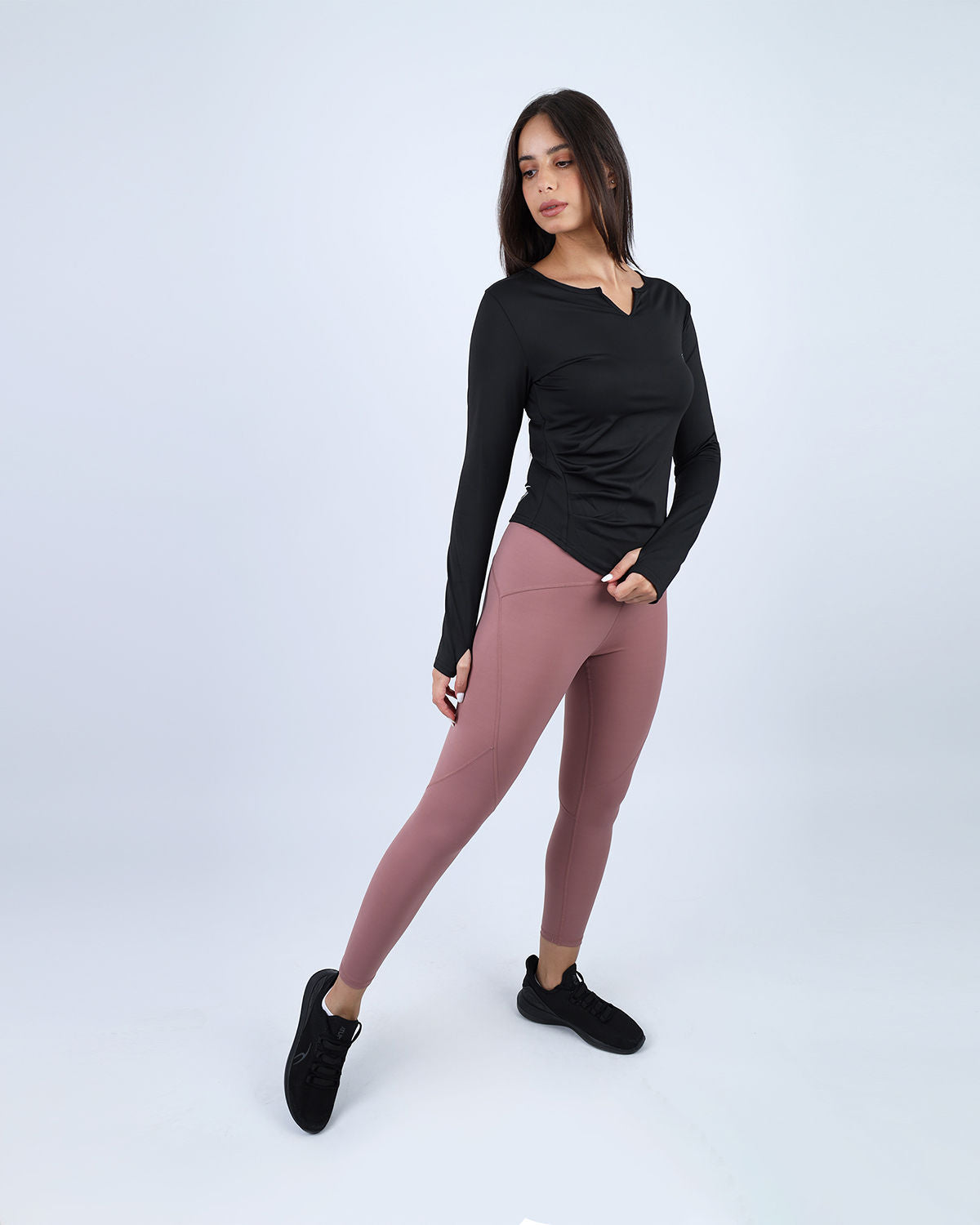 Elegance Women's Black Long-Sleeve Top-Atum -49476443