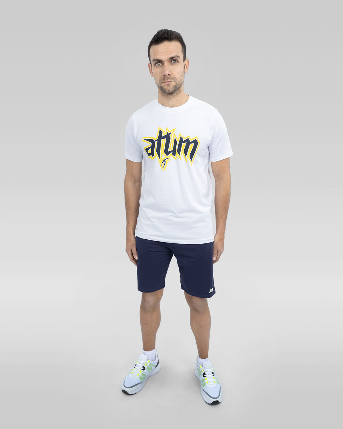Men's Graphic Logo White T-Shirt-Atum -34070742