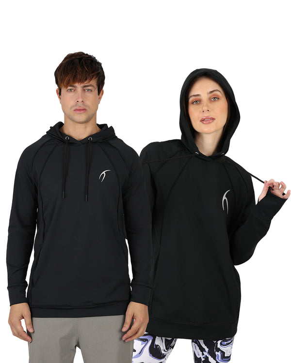 Long-Sleeve Training Black Hoodie-Atum -7000825