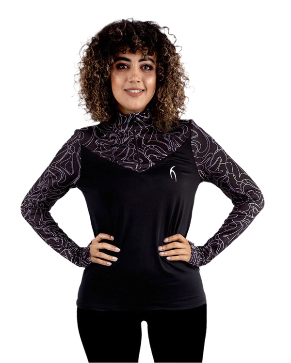 High-Neck Limitless Black Top-Atum -57946007
