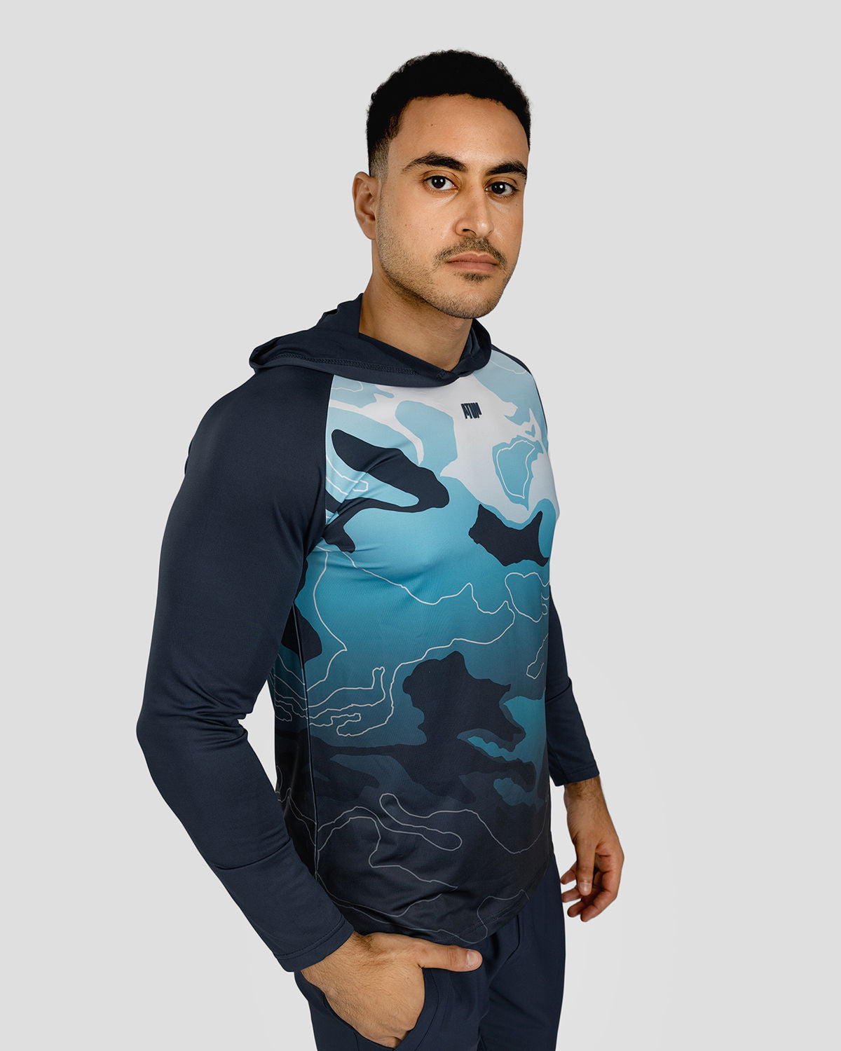 Training Long Sleeves Men's Navy T-Shirt-Atum -21480821
