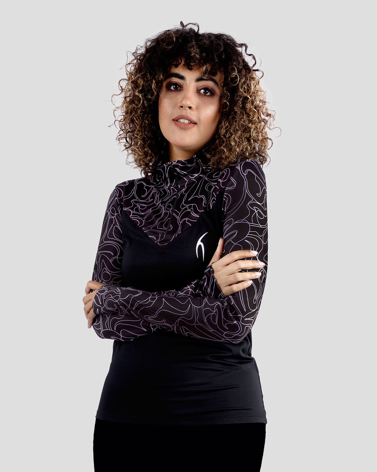 High-Neck Limitless Black Top-Atum -59394371