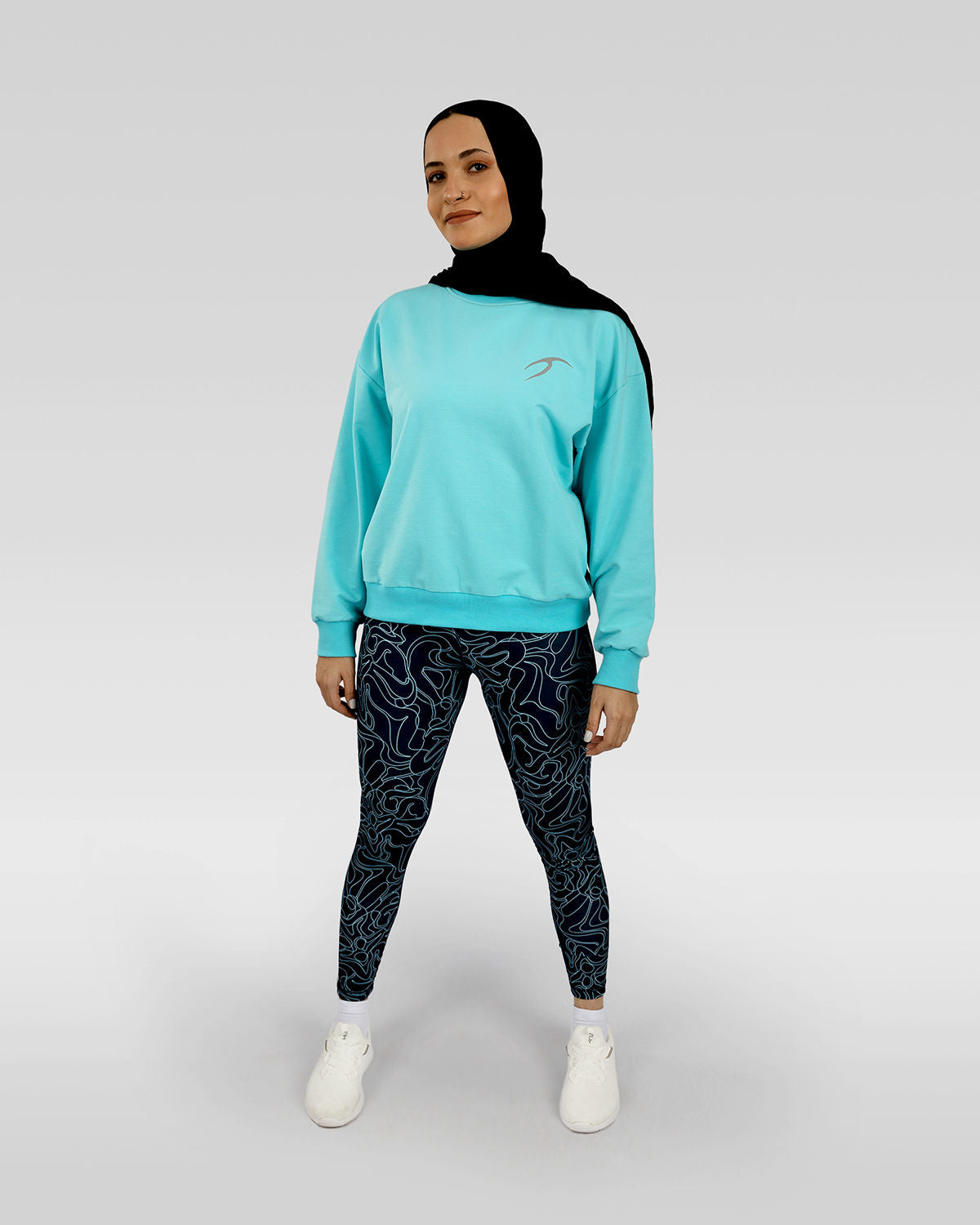 Women's Limitless Navy Leggings-Atum -35828913